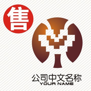 心H字母logo标志