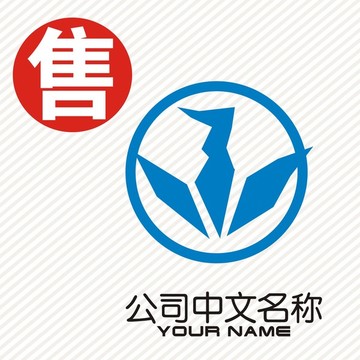 扁平纸鸟logo标志