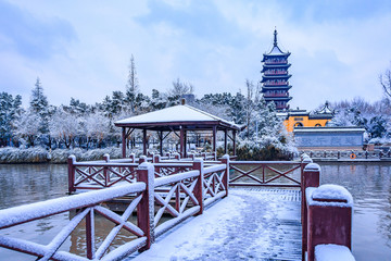 江南园林雪景