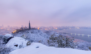 杭州西湖雪景