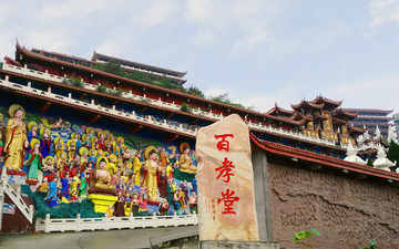 绵阳圣水寺 百孝堂 佛教群雕