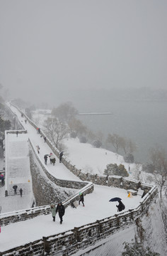 唯美明城墙雪景