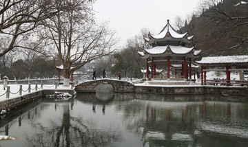 文明湖雪景