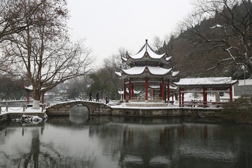 文明湖雪景