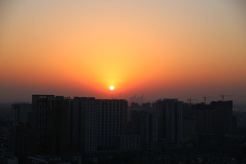 城市落日