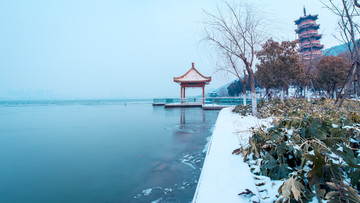云龙湖风景区雪景