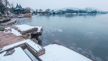 云龙湖风景区雪景