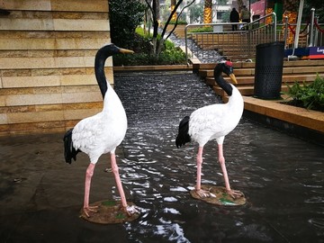 白鹤雕塑  小区水景造景