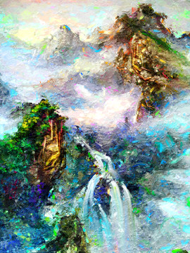山間瀑