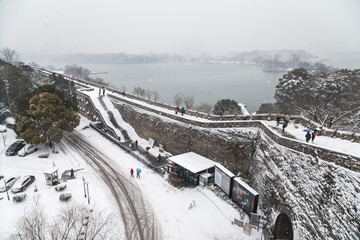 南京台城雪景