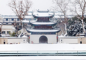 南京江南贡院明远楼雪景