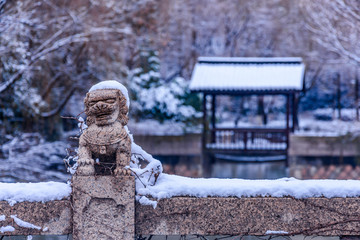 江南园林雪景