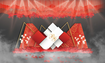紅白色婚禮迎賓區(qū)