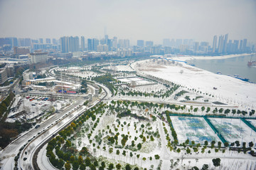 汉江湾体育公园雪景