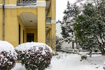 南京总统府图书馆雪景