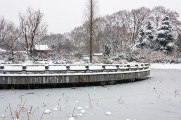 明孝陵景区雪景