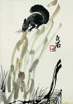 齊白石 鼠國(guó)畫