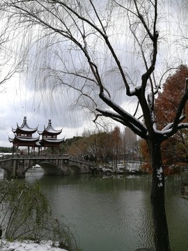 江南园林雪景