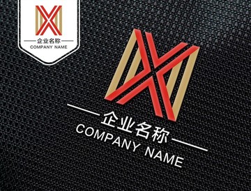 X HX XH字母LOGO设计