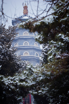 药王塔 湛山寺 冬季 青岛风光