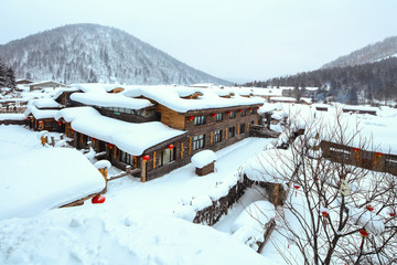 黑龙江雪乡 中国雪乡 雪房子