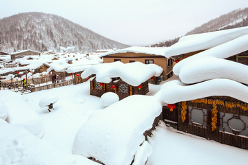 黑龙江雪乡 中国雪乡 雪房子