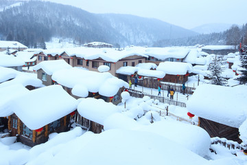 黑龙江雪乡 中国雪乡 雪房子