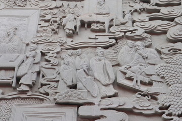 中国传统文化浮雕 古代人物