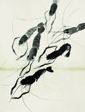 齊白石 魚蝦國畫