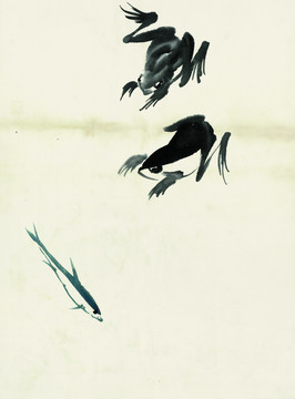 齊白石 魚蝦國畫