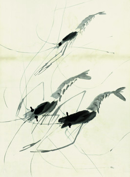 齊白石 魚蝦國(guó)畫