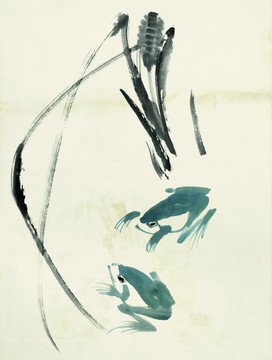齊白石 魚蝦國畫