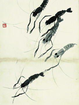 齊白石 魚蝦國畫