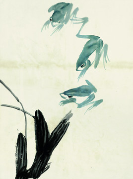 齊白石 魚蝦國畫