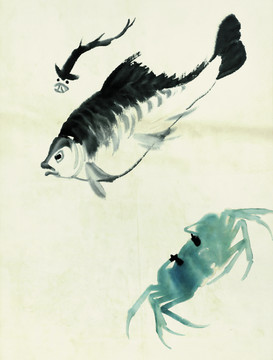 齊白石 魚蝦國畫