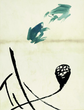 齊白石 魚蝦國畫