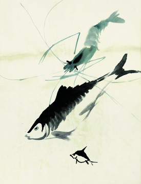齊白石 魚蝦國畫