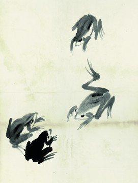 齊白石 魚蝦國畫