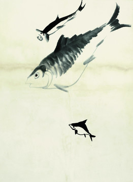 齊白石 魚蝦國畫