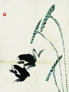 齊白石 魚蝦國(guó)畫