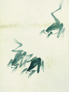 齊白石 魚蝦國畫