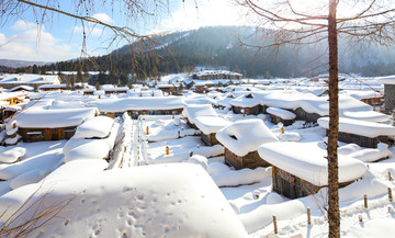 黑龙江雪乡 中国雪乡 雪房子