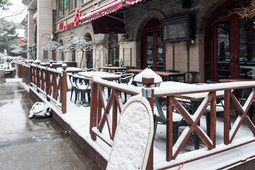 南京大雪中的1912街区