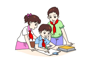 紅領(lǐng)巾學(xué)生交流學(xué)習(xí)卡通