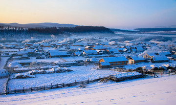 冬季的东北山村