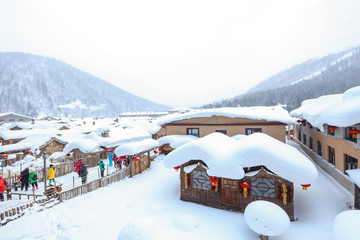 黑龙江雪乡 中国雪乡 雪房子