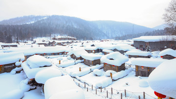 黑龙江雪乡 中国雪乡 雪房子