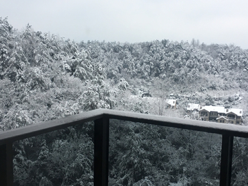 阳台雪景