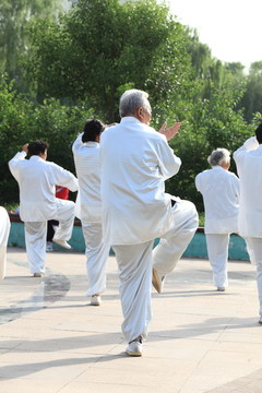 晨练 太极拳 老年人