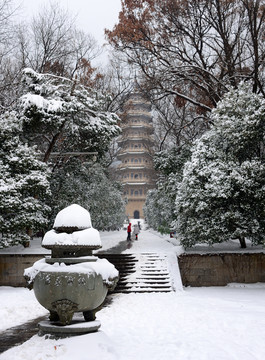 南京灵谷寺雪景